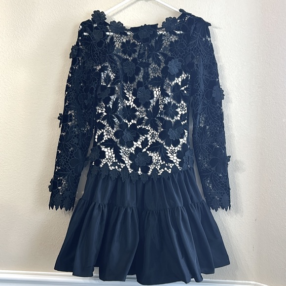 NWT Antonio Melani xBorn on Fifth Gemma Lace Taffeta Mock Neck Long Sleeve Dress - Picture 10 of 16